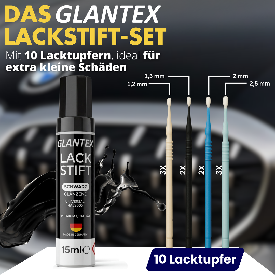 Lackstift Schwarz Set + 10 Lacktupfer