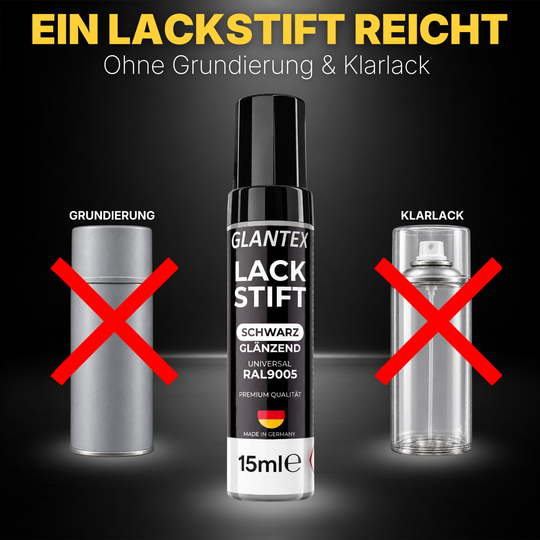 Ausgebesserter Kratzer an einer schwarz glänzenden Alufelge