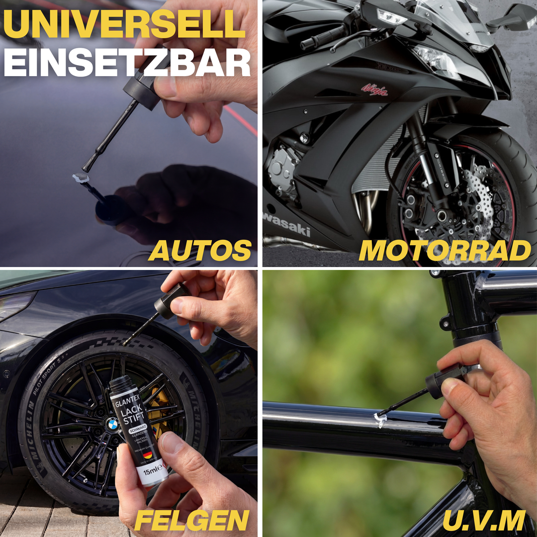 Lackstift Schwarz Set + 10 Lacktupfer