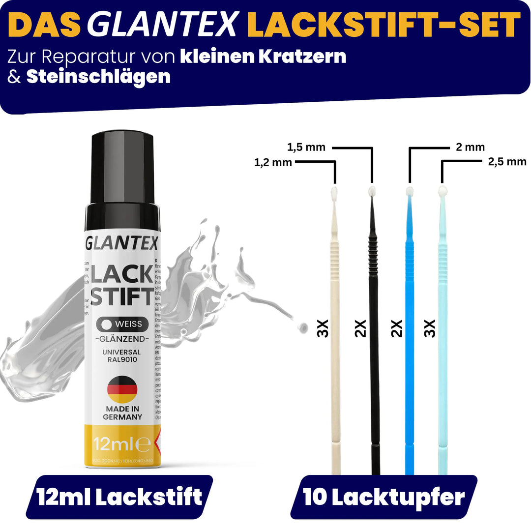 Lackstift Weiß Set + 10 Lacktupfer