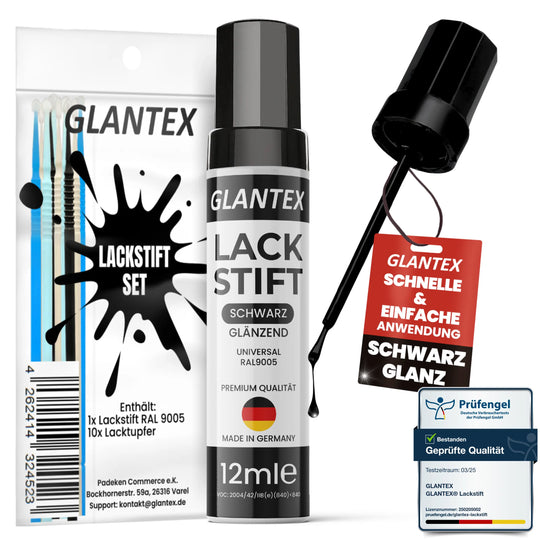 Lackstift Schwarz Set + 10 Lacktupfer
