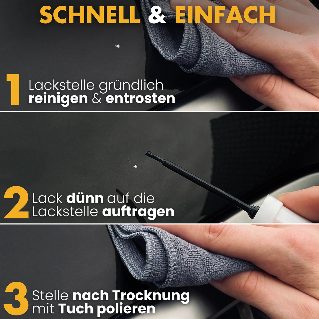 Lackstift Schwarz Set + 10 Lacktupfer