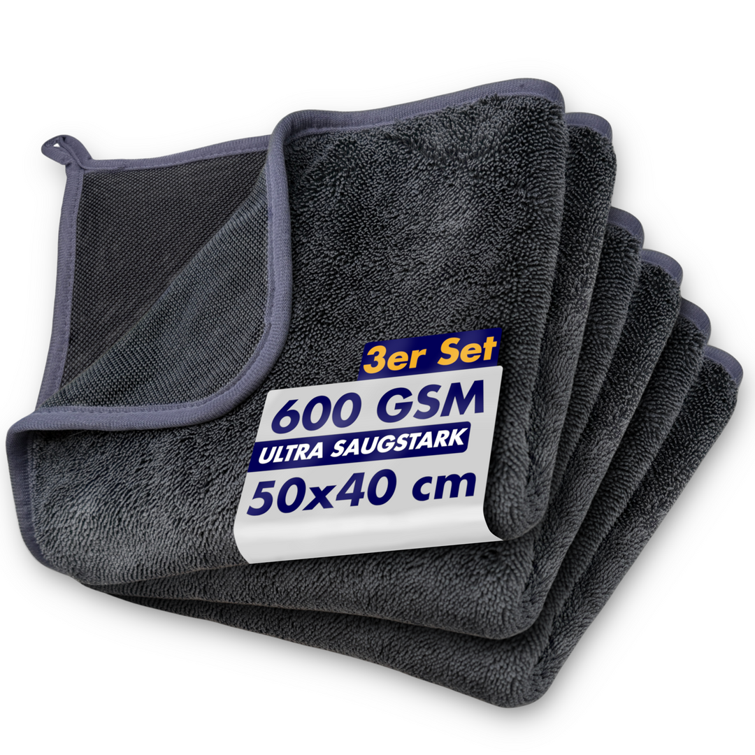 Auto Trockentuch 600GSM – 50x40cm Mikrofaser, Twisted Loop